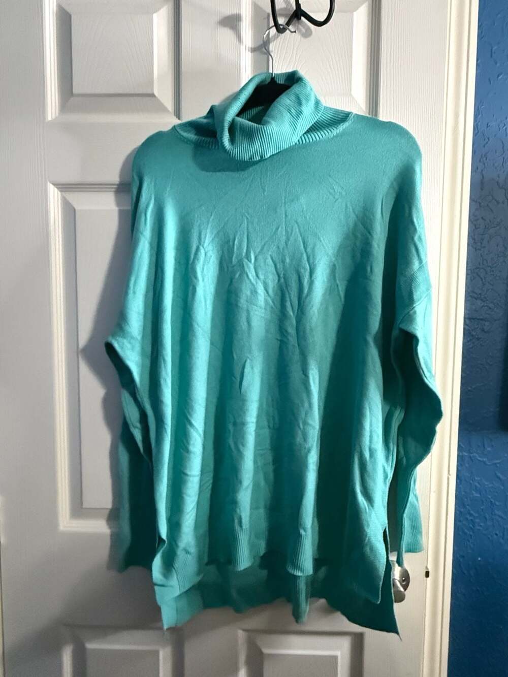 Cato Established 1946 Turquoise Blue Turtleneck Knit Sweater Size L